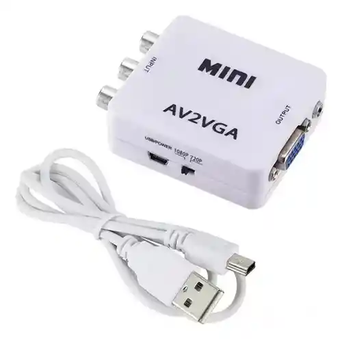 Convertidor De Rca A Vga Full Hd 1080p (av2-vga)