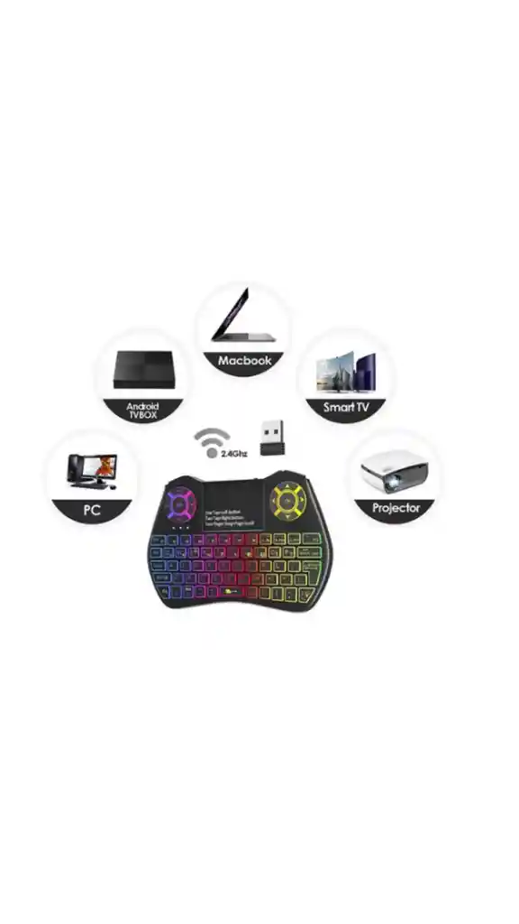 Teclado Para Smart Tv Recargable Retroiluminado Portstil Sirve Para La Mayoria De Dispositivos Del Mercado