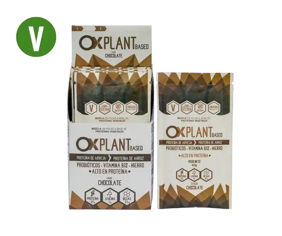 Proteína Vegana Ox Plant Based Chocolate X 10 Sobres