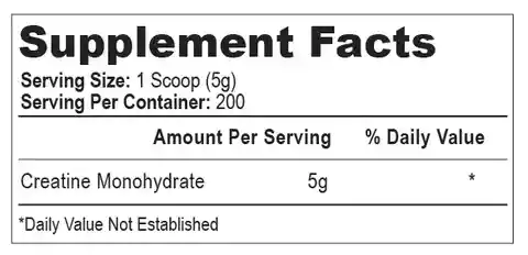 Creatina Monohydratada 5g 80 Servicios