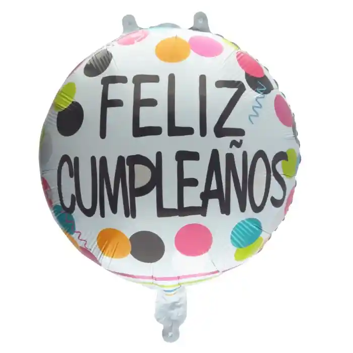 Globos Metalizados Impresos Grandes 18" - Círculo Feliz Cumpleaños