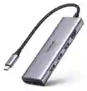 Adaptador Usb-c Ugreen 6 En 1 Puerto Hdmi 4k A 60hz Multipuertos Hub Usb 3.0 Lector Tarjeta Sd/tf