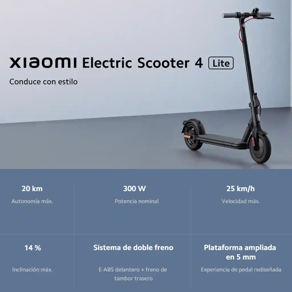 Xiaomi Electric Scooter 4 Lite, Monopatín Eléctrico 25 Km/h