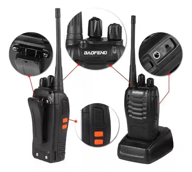 Radio Walkie Talkie Baofeng Bf-888s Uhf X2 Bateria 2800m Ah