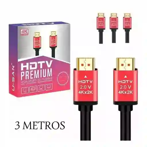 Cable Hdmi 4k 3 Metros Hdtv Cable Hdmi 2.0 Alta Velocidad