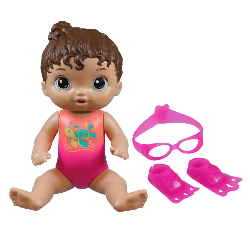 Muñeca Baby Alive Sunny La Nadadora Pelo Castaño Hasbro F8141