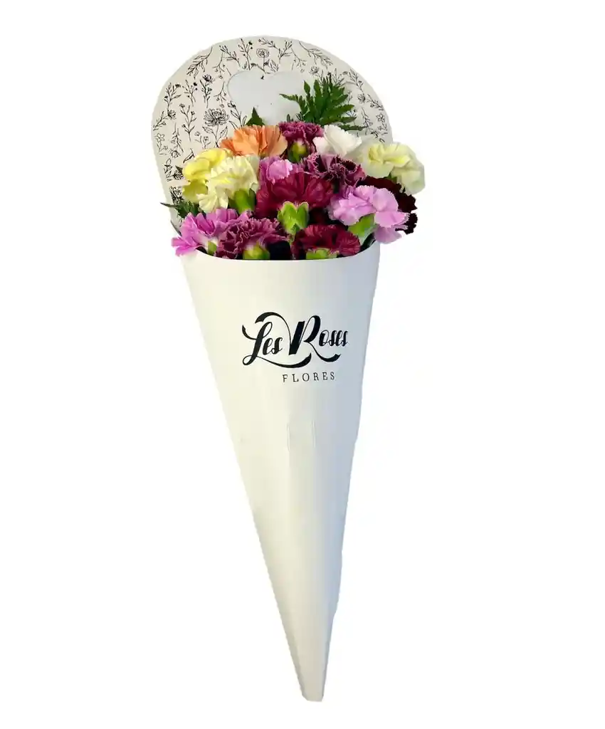 Flores De Claveles En Cono