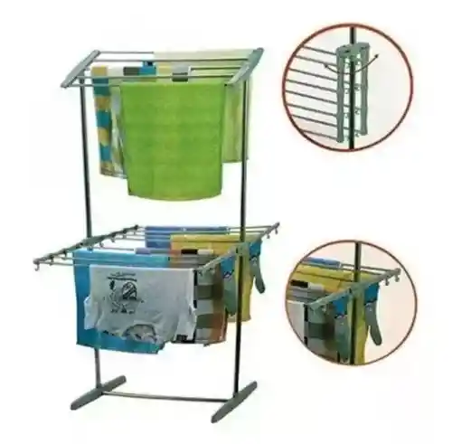 Tendedero De Ropa Plegable 2 Niveles Organizador Portátil