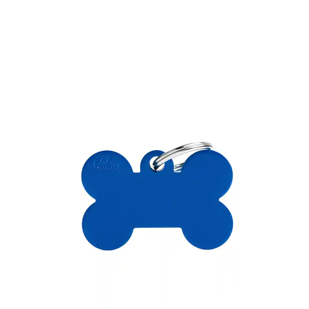 Placa Id My Family Hueso Grande Azul