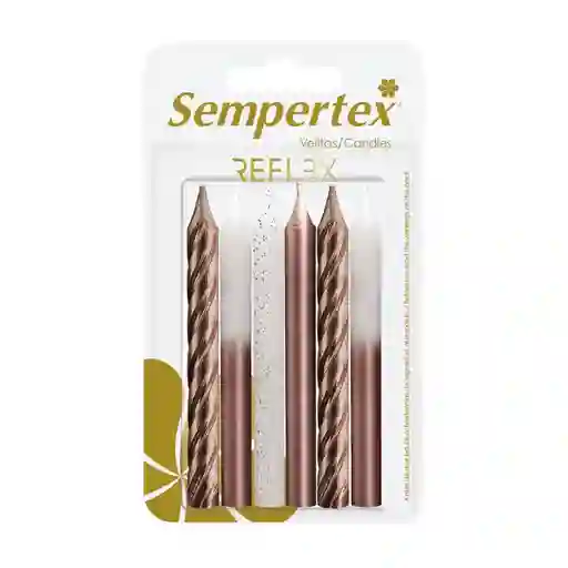 Velas Dorado Rosa X 6 Sempertex