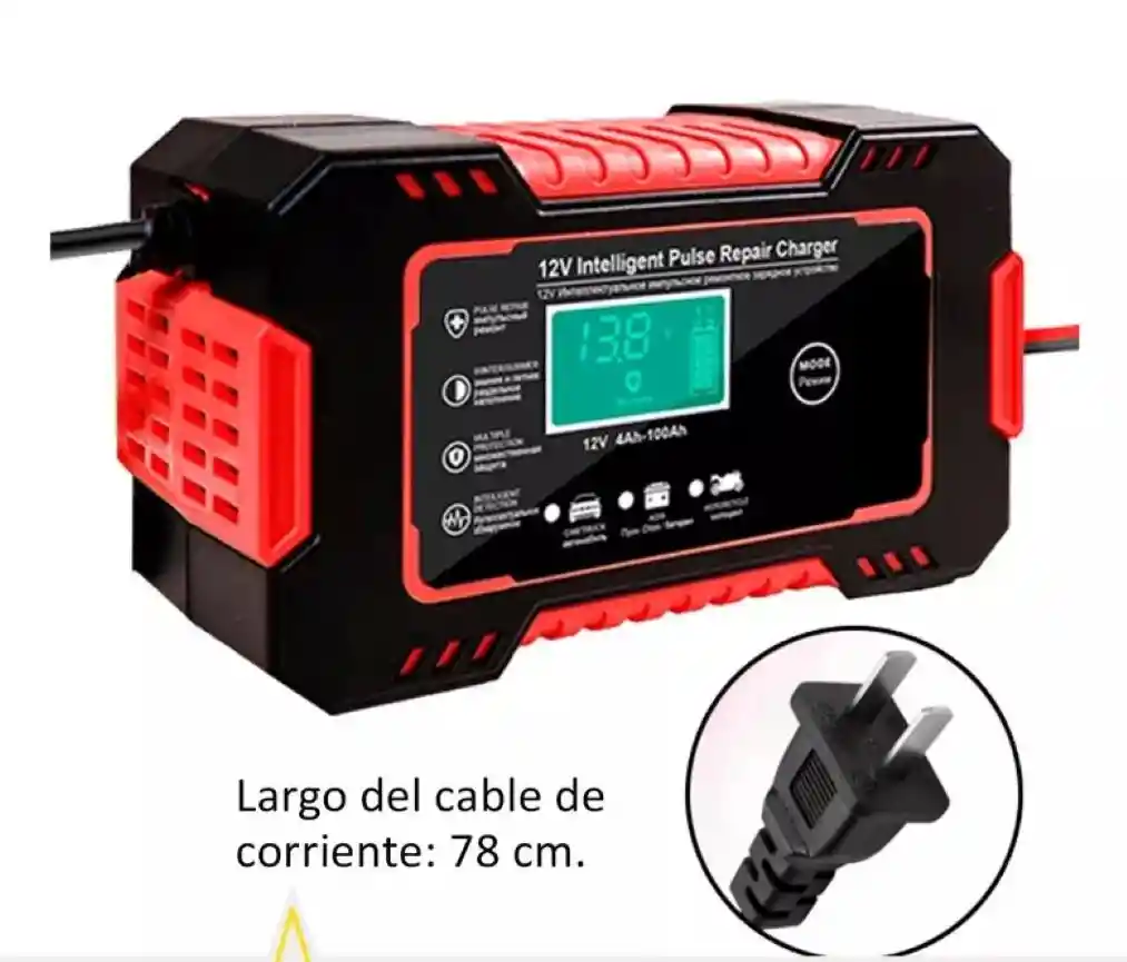 Cargador De Baterias Con Pantalla Lcd 12 V 6 A Carro Y Moto