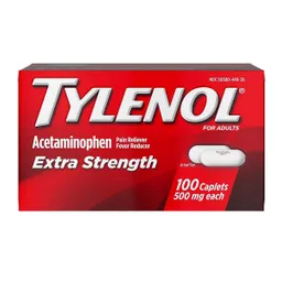 Tylenol Extra Strength Acetaminophen - Extra Fuerte Reduce El Dolor Y Temporalmente La Fiebre, 500 Mg 100 Tabletas