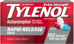 Tylenol Extra Strength Acetaminophen - Extra Fuerte Reduce El Dolor 100 Cápsulas En Gel De Rápida Liberación