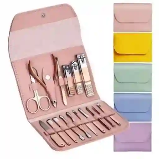 Kit Manicure Pedicure Cuidado Facial Cortauñas X16 Piezas