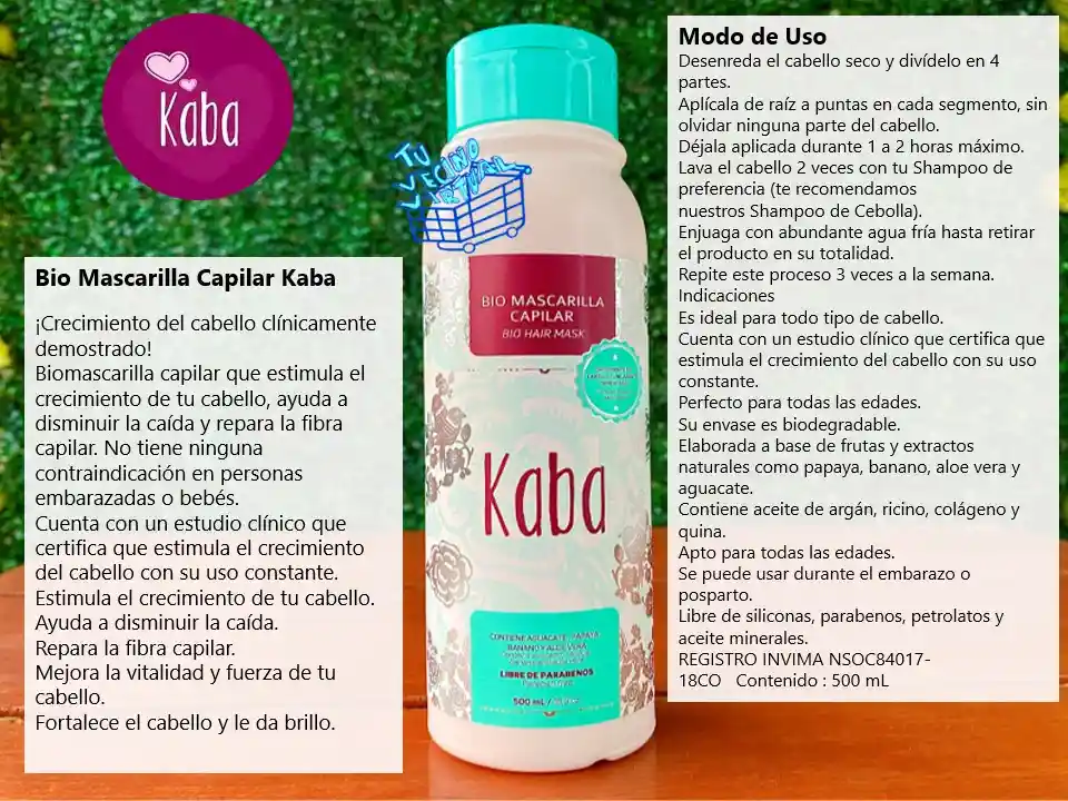 Kaba Shampoo De Cebolla + Bio Mascarilla Capilar Tratamiento Kaba