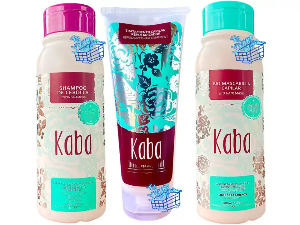 Kaba Shampoo Cebolla + Biomascarilla + Tratamiento Repolarizador