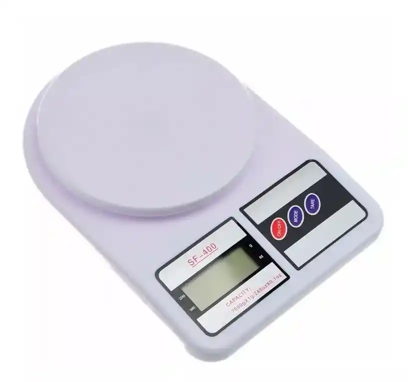 Gramera Digital Cocina 10 Kg Bascula Portátil Peso Baterías Color Blanco