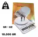 Gramera Digital Cocina 10 Kg Bascula Portátil Peso Baterías Color Blanco