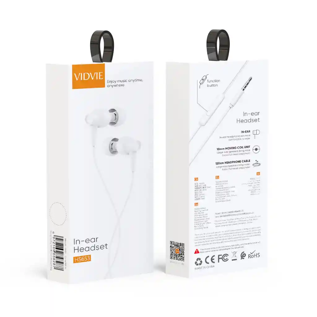 Audífonos Manos Libres Estéreo Plug 3.5mm, Vidvie Hs653