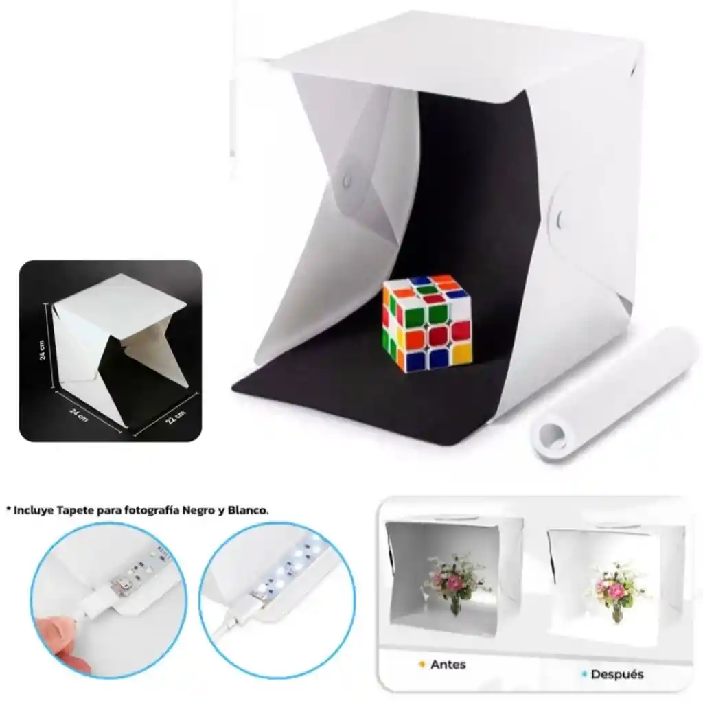 Caja De Luz Led Para Fotos Mini Kit Estudio Fotográfico