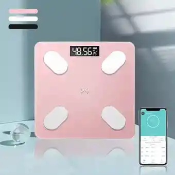 Balanza Digital Bluetooth Rosado+2 Pilas Aaa Pesa Personal