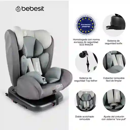 Silla De Auto Isofix Giro Elite 360 Gray