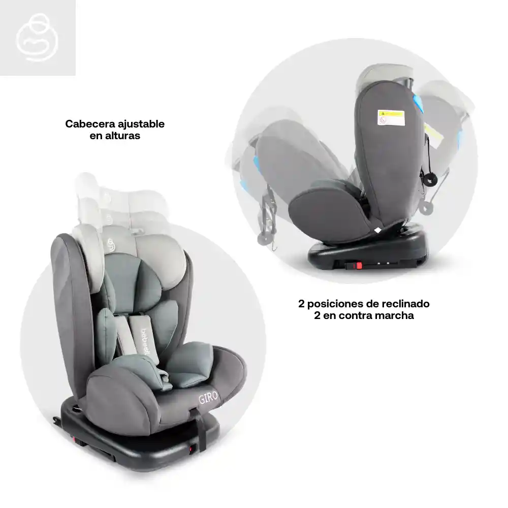 Silla De Auto Isofix Giro Elite 360 Gray