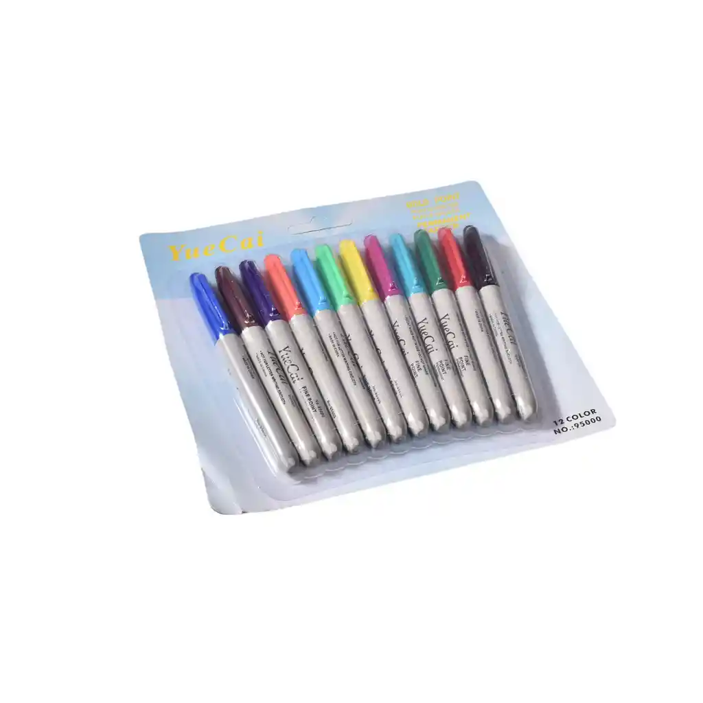 Marcadores Permanentes Punta Fina Por 12pcs