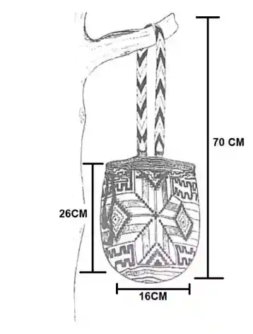 Mochila Wayuu Mediana Unicolor Originales Artesanía Guajira