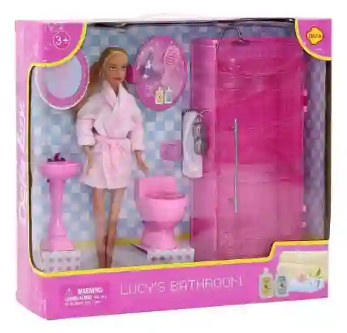 Muñeca Defa Lucy Baño Y Ducha Con Accesorios