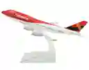 Avion Pequeño Metalico De Acero Coleccionable De Avianca Red 747 - Largo 16cm + Soporte