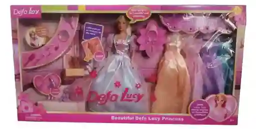 Muñeca Defa Lucy Pricesa Con Vestidos Y Accesorios