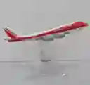 Avion Pequeño Metalico De Acero Coleccionable De Avianca Orange B747 - Largo 16cm + Soporte