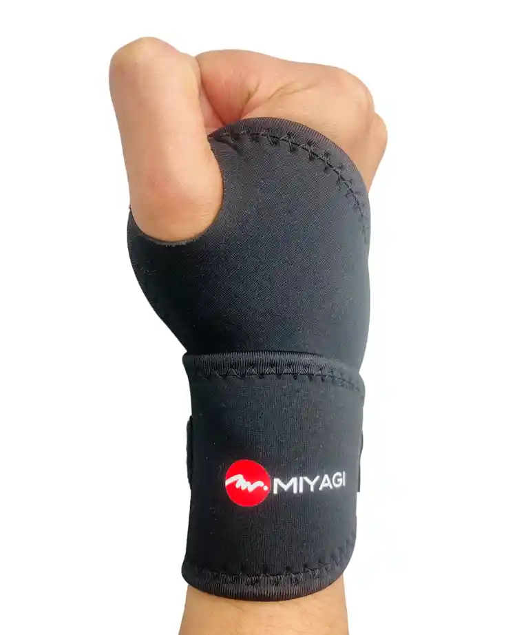 Muñequera Deportiva Miyagi Ortopédica Ajustable Neopre-m6108/negro-talla:única