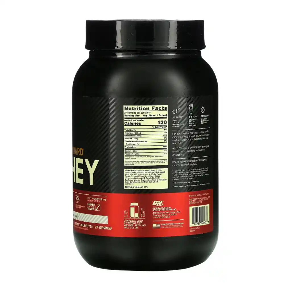 Whey Gold Standard 2lb - Optimum Nutrition - Cookies And Cream