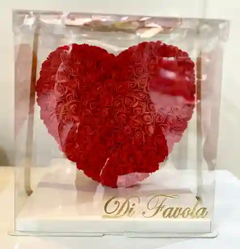 Corazon De Rosas Rojas En 3d. Regalo Para Aniversario