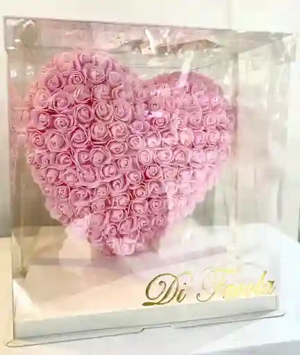 Luxury Heart En 3d De Rosas Rosadas.