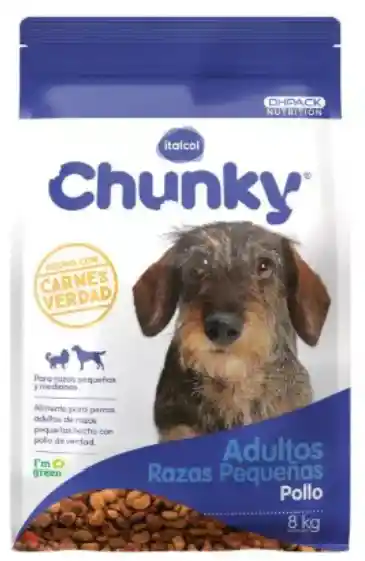 Chunky Adultos Razas Pequeñas Sabor A Pollo X 500g, Alimento Seco Para Perros Adultos