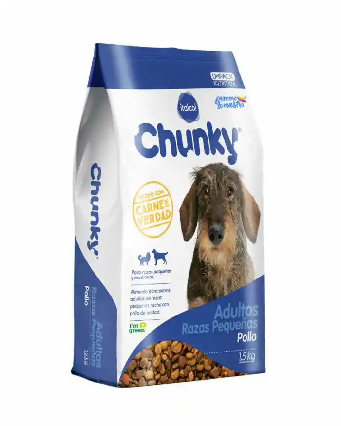 Chunky Adultos Razas Pequeñas Sabor A Pollo X 4kg, Alimento Seco Para Perros Adultos