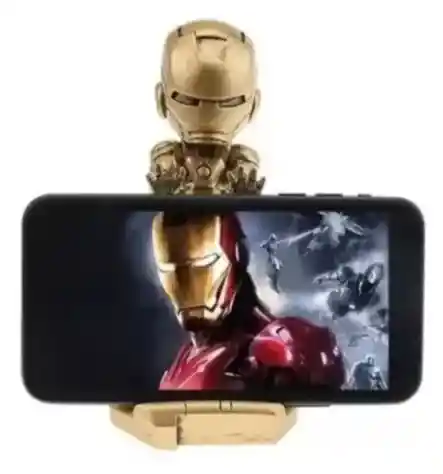 Soporte Celular Escritorio Marvel Iron Man Dorado