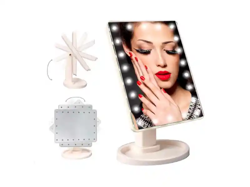 Espejo Maquillaje Luz Led Touch