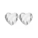 Aretes Topos Corazón Facetado Amor Para Mujer En Plata 925