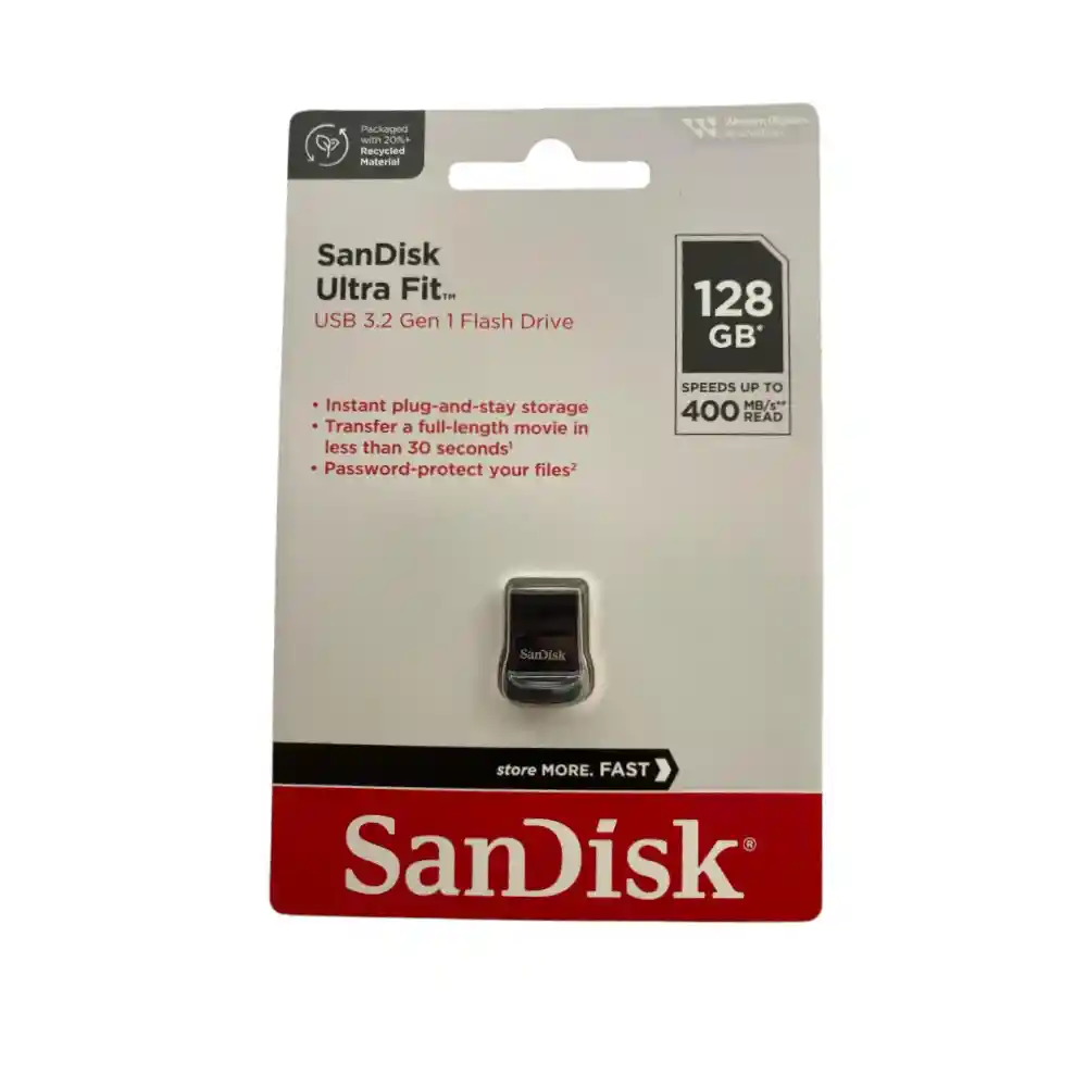 Memoria Usb Sandisk Ultra Fit 128gb 3.2 Gen1 400 Mb/s | Mini
