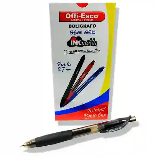 Caja Boligrafo Semi Gel Offi Esco *12