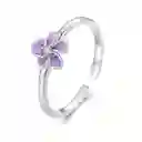 Anillo Para Mujer Ajustable Flor Primavera En Plata 925