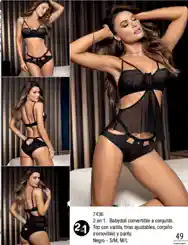 2 En 1. Babydoll Convertible A Conjunto