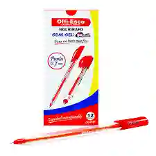 Caja De Esfero Semi Gel Con Tapa 0.7 Offiesco Color Rojo