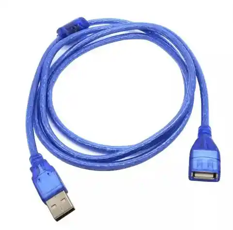 Cable Extensión Mejor Q La Negra- Usb Azul Blindada De 3 Metros Macho Hembra 2.0 Calidad 1a