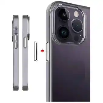 Estuche Para Iphone Transparente Space Para Iphone 15 Pro Max Con Proteccion Camara