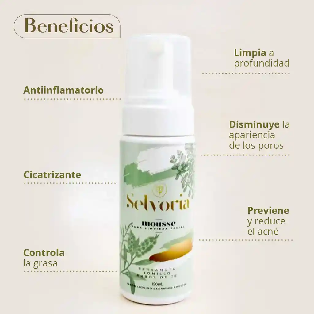 Mousse Para Limpieza Facial Selvoria 50 Ml